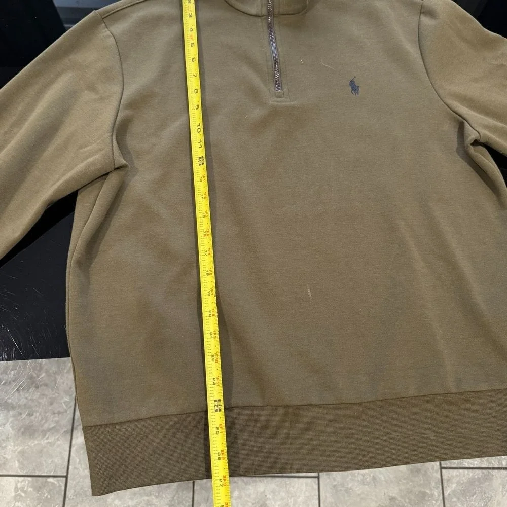 Polo Ralph Lauren Classic Half-Zip Mock Neck Pullover Sweater‎ Olive Green